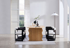 Wave Hardwood Oval Dining Table - Natural BUBULAND HOME