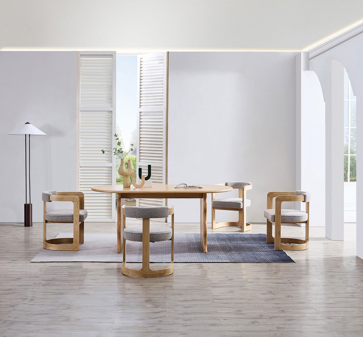 Wave Hardwood Oval Dining Table - Natural BUBULAND HOME