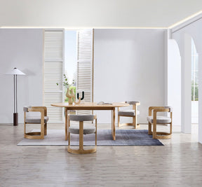 Wave Hardwood Oval Dining Table - Natural BUBULAND HOME