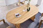 Wave Hardwood Oval Dining Table - Natural BUBULAND HOME