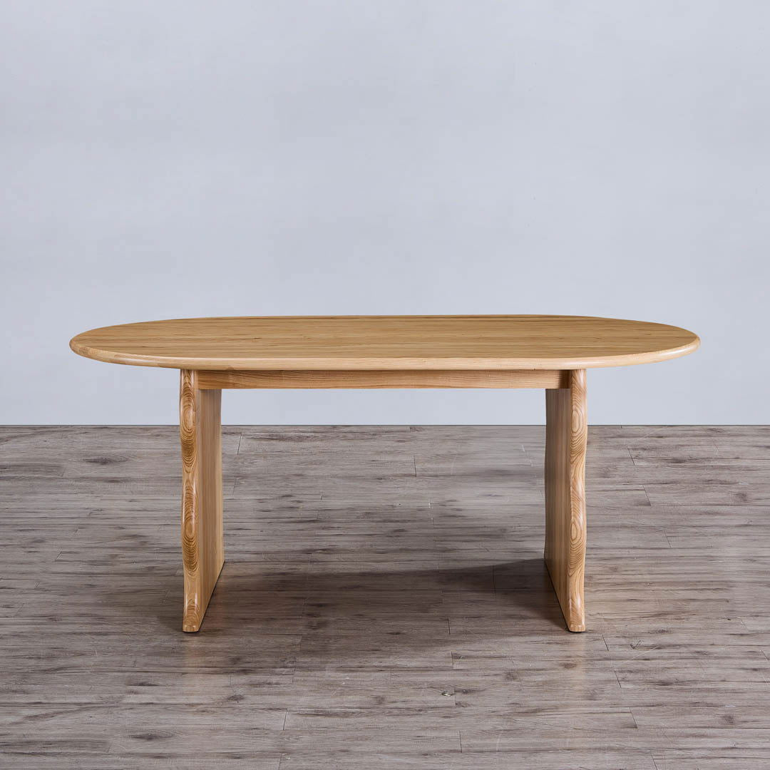 Wave Hardwood Oval Dining Table - Natural BUBULAND HOME