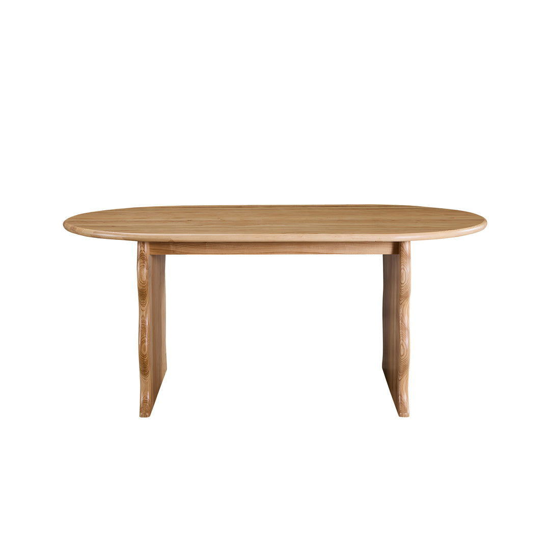 Wave Hardwood Oval Dining Table - Natural BUBULAND HOME