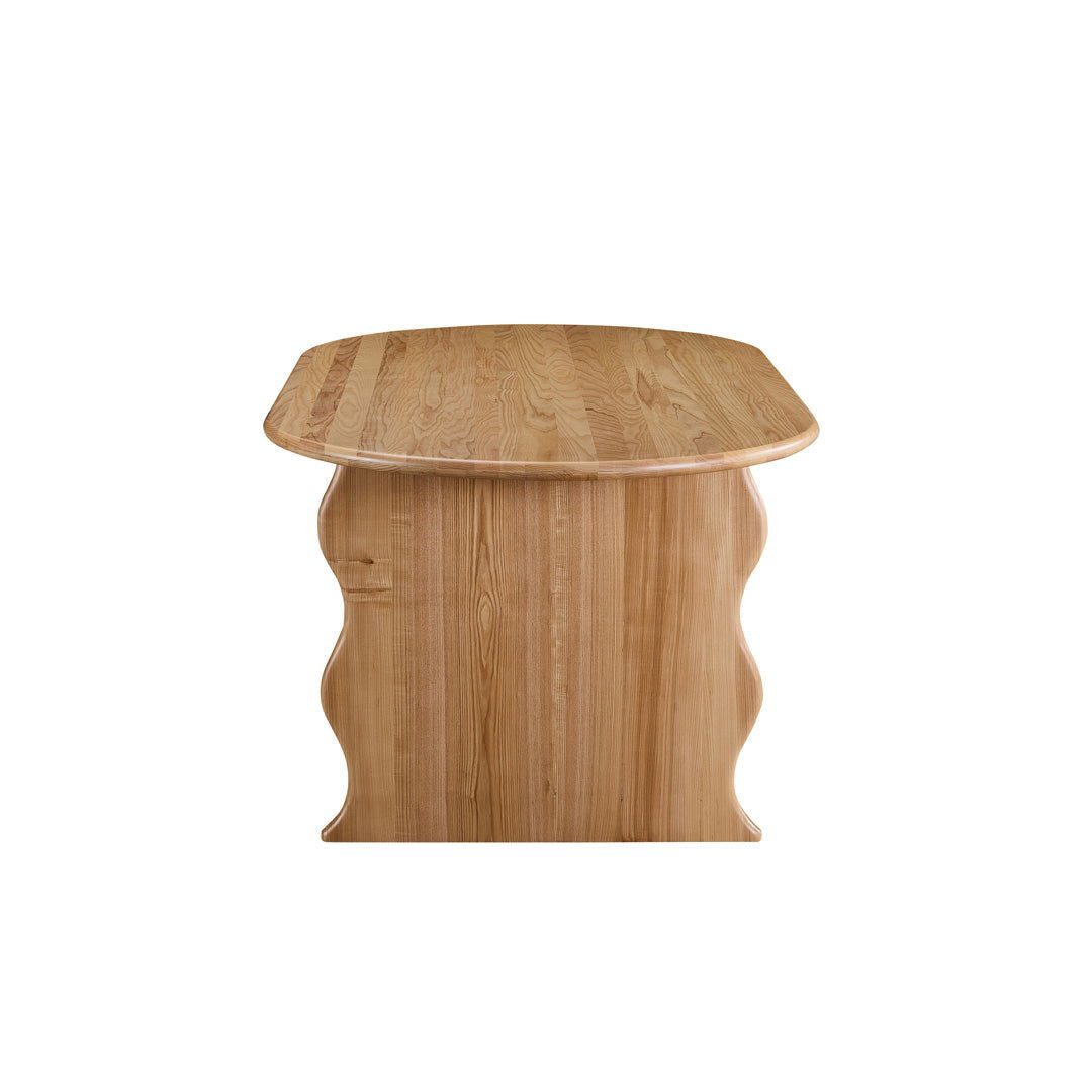 Wave Hardwood Oval Dining Table - Natural BUBULAND HOME