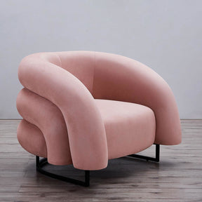 Wave Velvet Occasional Chair - Dusty Pink BUBULAND HOME