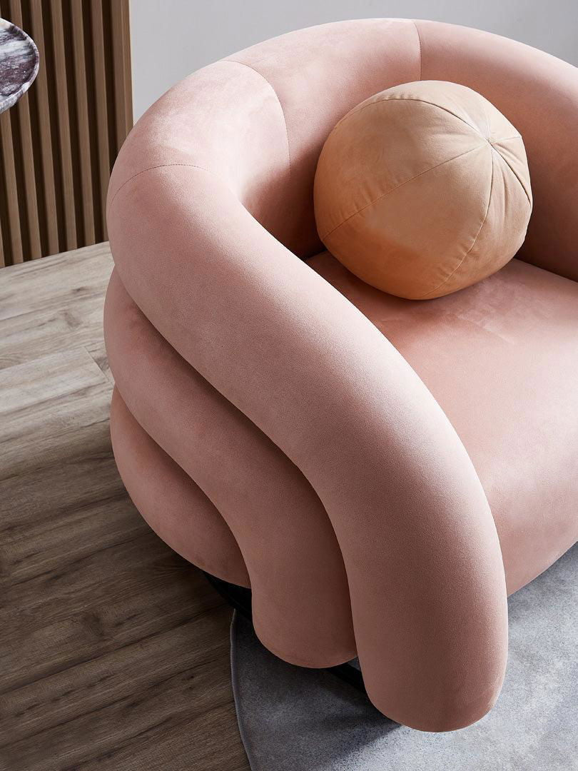 Wave Velvet Occasional Chair - Dusty Pink BUBULAND HOME