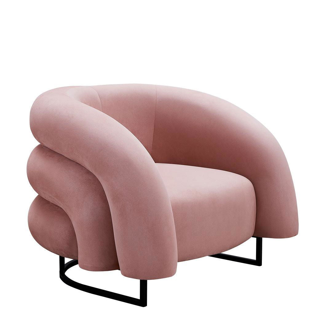 Wave Velvet Occasional Chair - Dusty Pink BUBULAND HOME