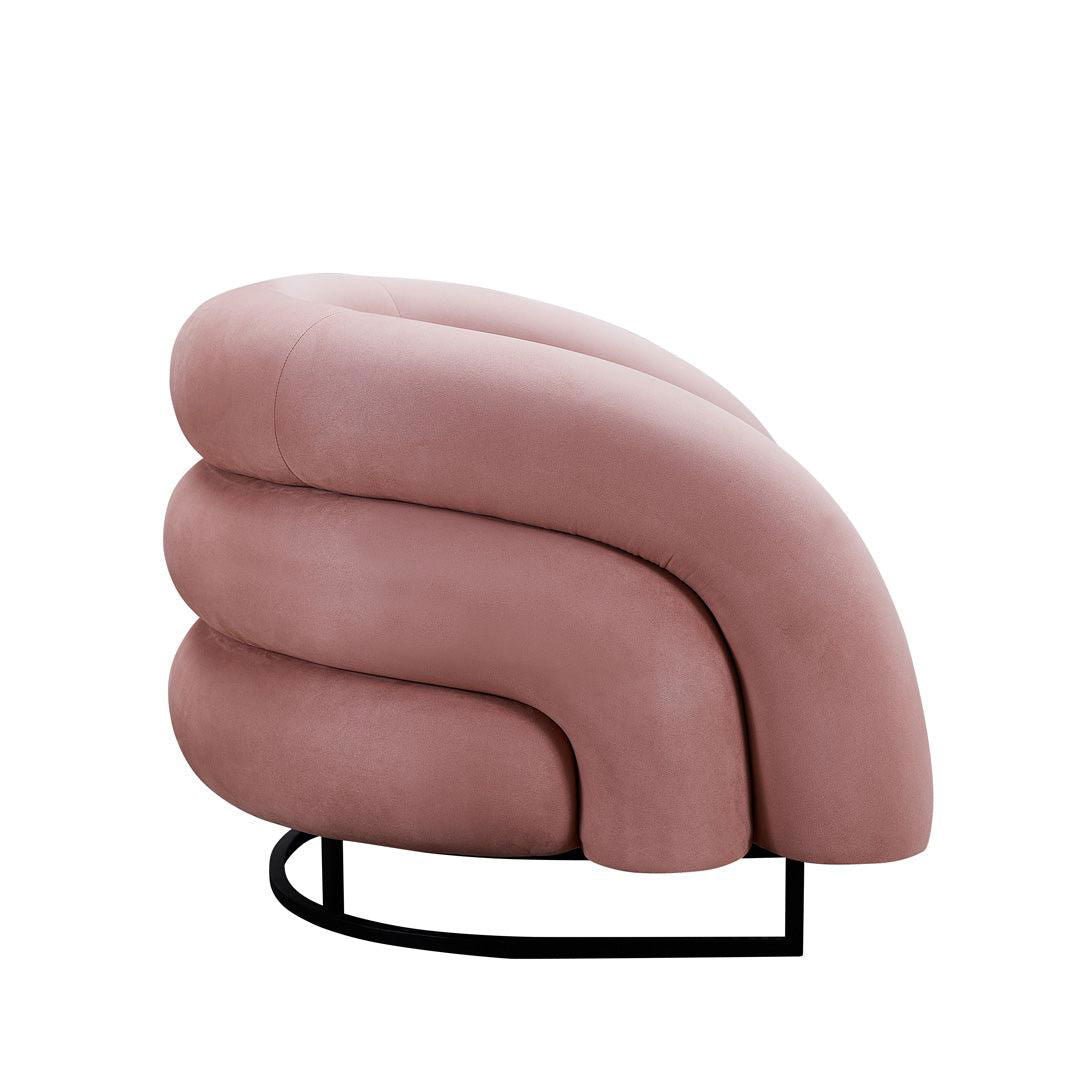 Wave Velvet Occasional Chair - Dusty Pink BUBULAND HOME