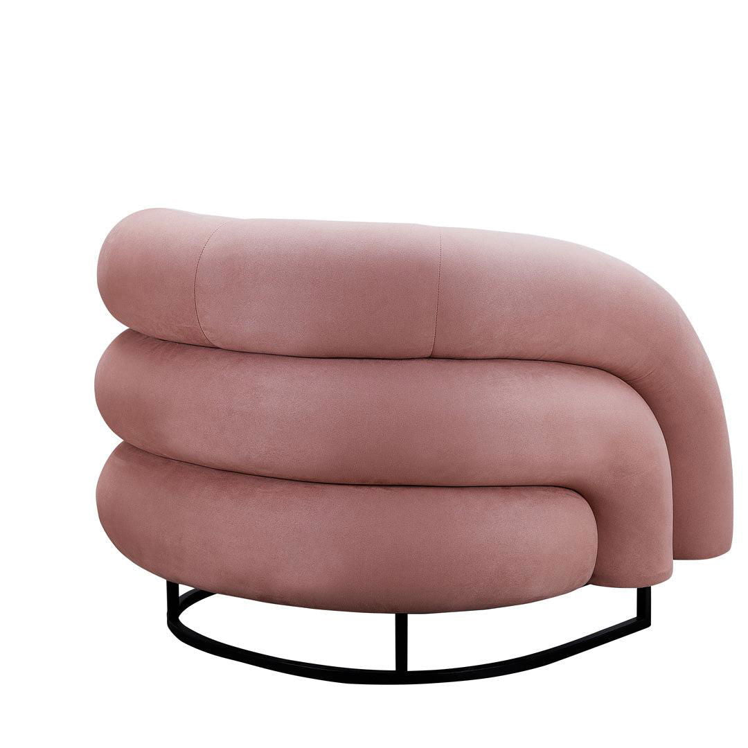 Wave Velvet Occasional Chair - Dusty Pink BUBULAND HOME