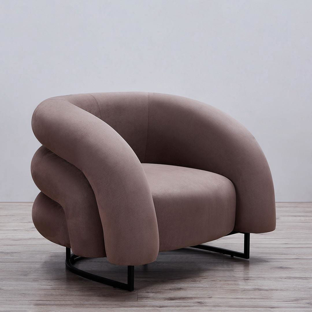 Wave Velvet Occasional Chair - Smokey Grey BUBULAND HOME