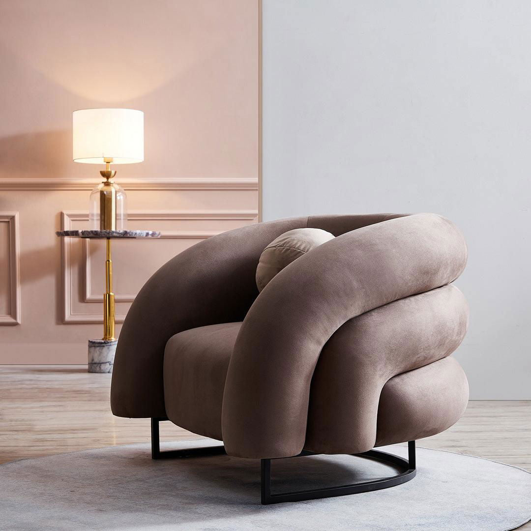 Wave Velvet Occasional Chair - Smokey Grey BUBULAND HOME