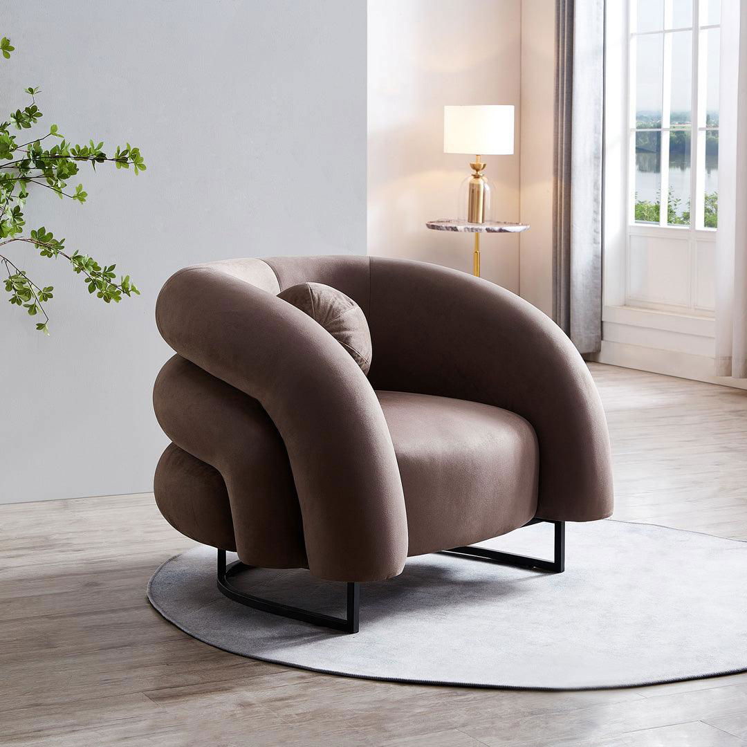 Wave Velvet Occasional Chair - Smokey Grey BUBULAND HOME