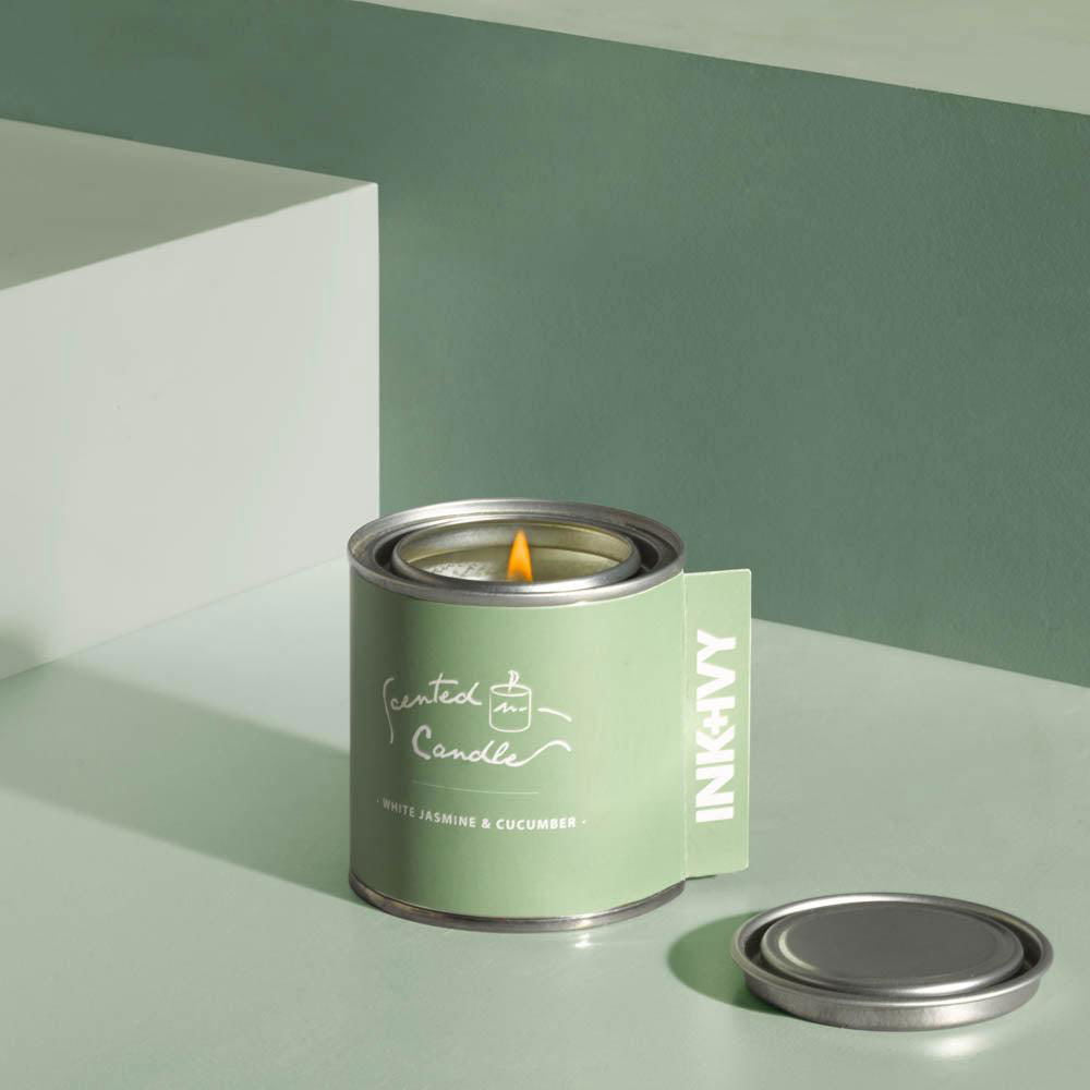 White Jasmine and Cucumber Scented Candle - BUBULAND HOME