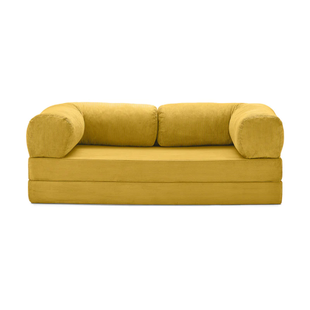 Belle Convertible Sofa Bed - Burnt Orange Corduroy - sofa 2 Seater / Yellow BUBULAND HOME