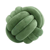 Zoe Velvet Knot Ball Cushion Olive Green BUBULAND HOME
