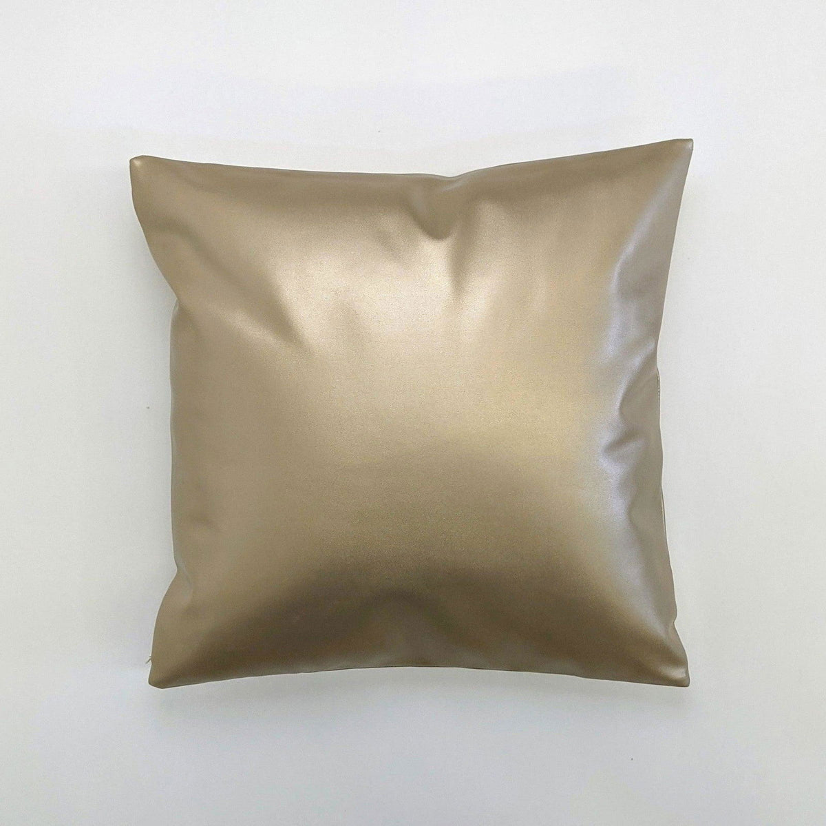 Zuri Gold Faux Leather Square Cushion BUBULAND HOME