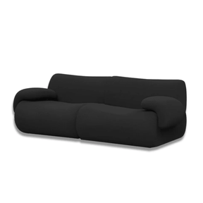 Amara Modular Sofa - Black Premium Fabric - sofa L Shape 5-6 Seater with Single Armrest, Corner Seat and Ottoman BUBULAND HOME