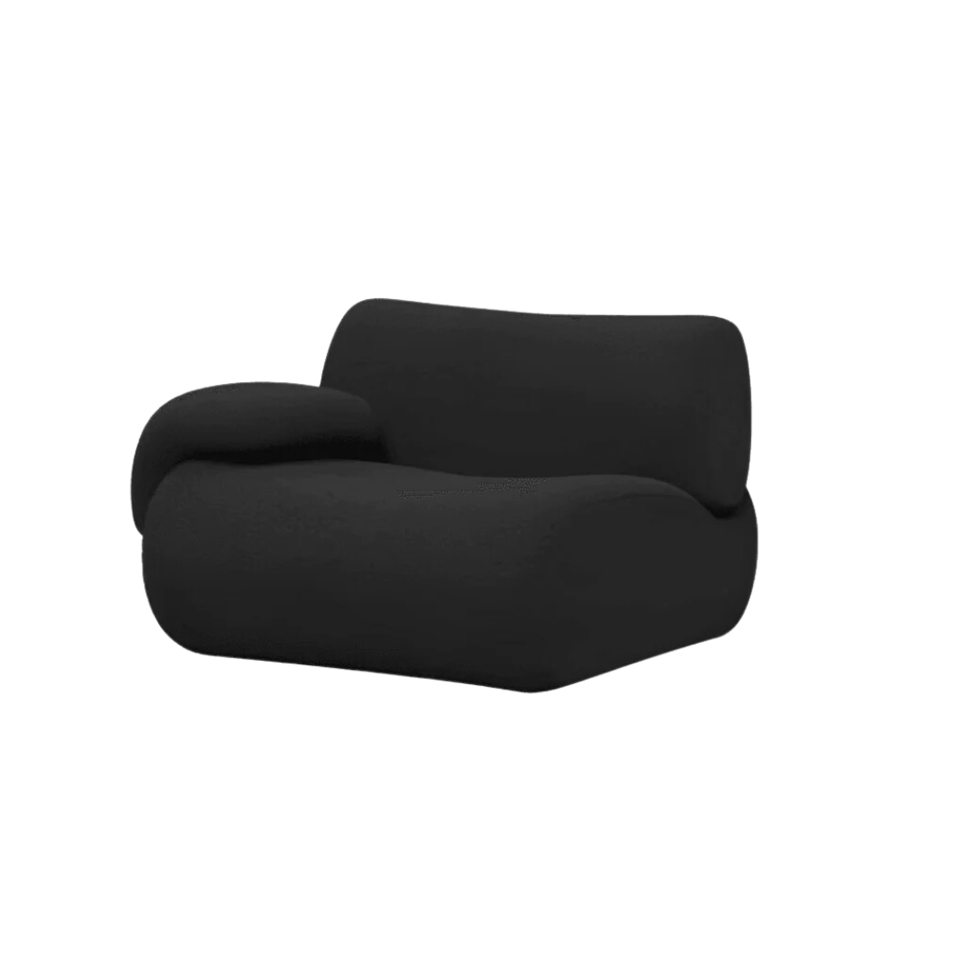 Amara Modular Sofa - Black Premium Fabric - sofa L Shape 5-6 Seater with Single Armrest, Corner Seat and Ottoman BUBULAND HOME