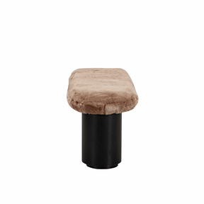 Amelie Bench Ottoman - Brown Faux Fur - BUBULAND HOME