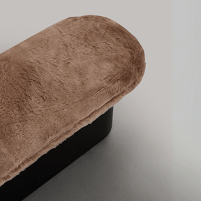 Amelie Bench Ottoman - Brown Faux Fur - ottoman Brown Faux Fur BUBULAND HOME