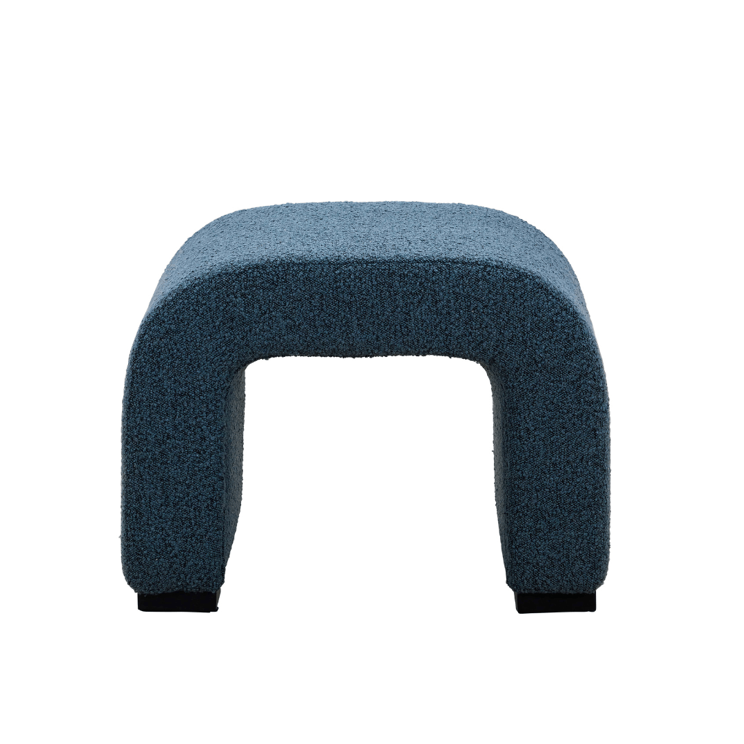 Arch Bench Ottoman - Premium Blue Boucle 60cm/120cm/155cm/180cm - ottoman Small: 60cm W x 45cm D x 45cm H / Premium Blue Boucle BUBULAND HOME