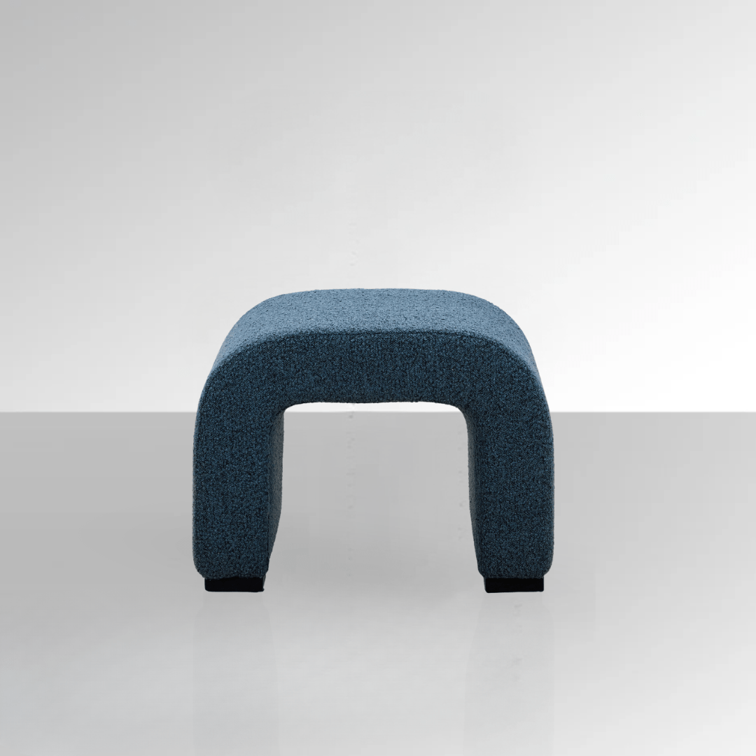 Arch Bench Ottoman  - Premium Blue Boucle 60cm/120cm/155cm/180cm