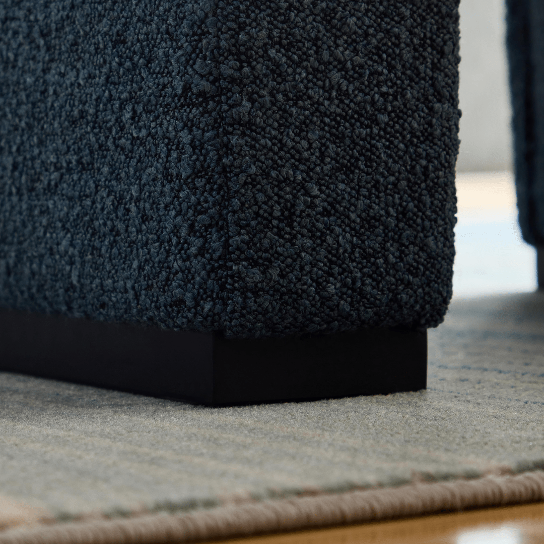 Arch Bench Ottoman - Premium Blue Boucle 60cm/120cm/155cm/180cm - ottoman Small: 60cm W x 45cm D x 45cm H / Premium Blue Boucle BUBULAND HOME