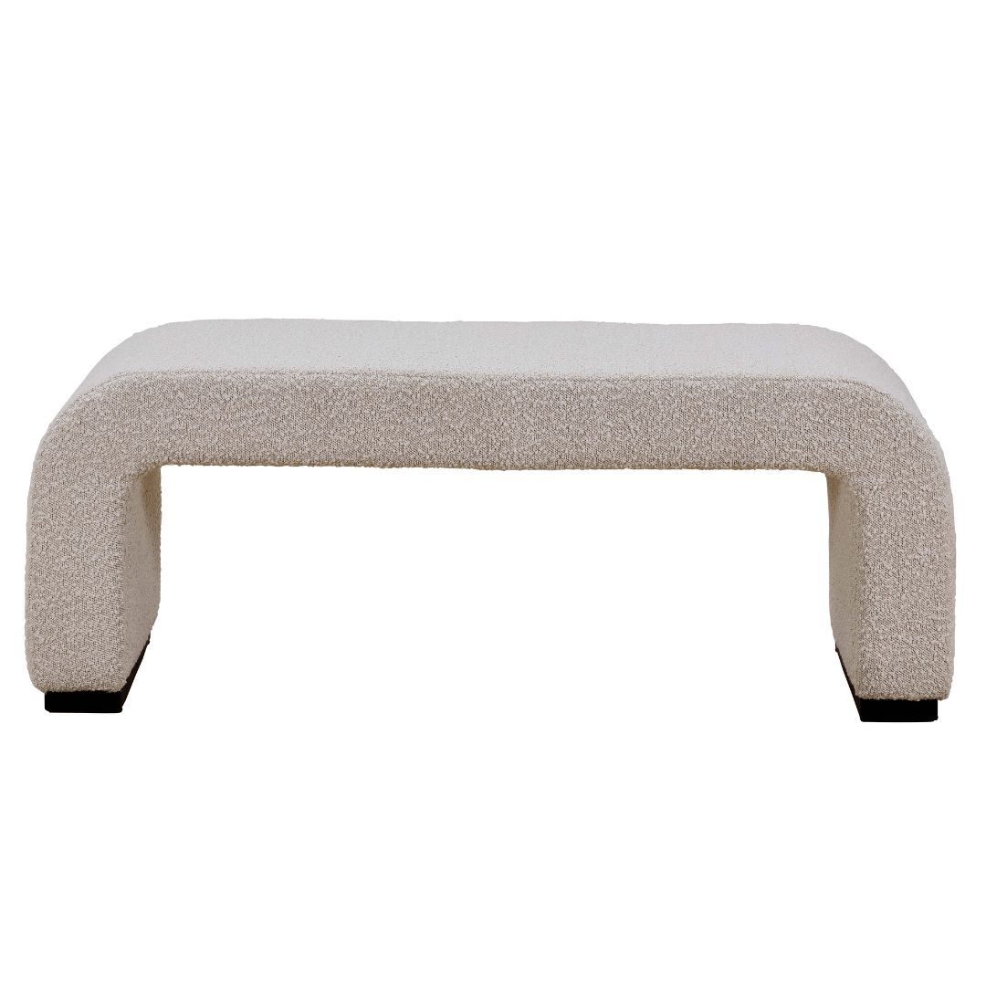 Arch Bench Ottoman - Premium Ivory Boucle 60cm/120cm/155cm/180cm - ottoman Small: 60cm W x 45cm D x 45cm H / Premium Ivory Boucle BUBULAND HOME