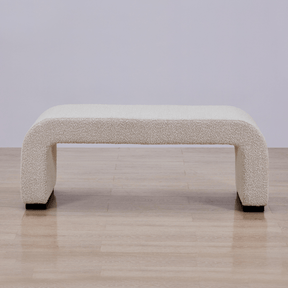 Arch Bench Ottoman - Premium Ivory Boucle 60cm/120cm/155cm/180cm - ottoman Small: 60cm W x 45cm D x 45cm H / Premium Ivory Boucle BUBULAND HOME