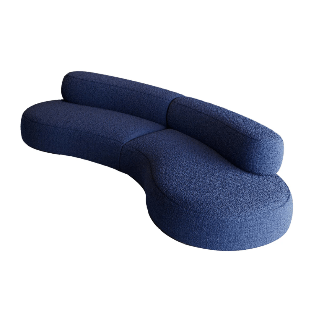 Arco Curved Sofa - Blue Premium Fabric - BUBULAND HOME