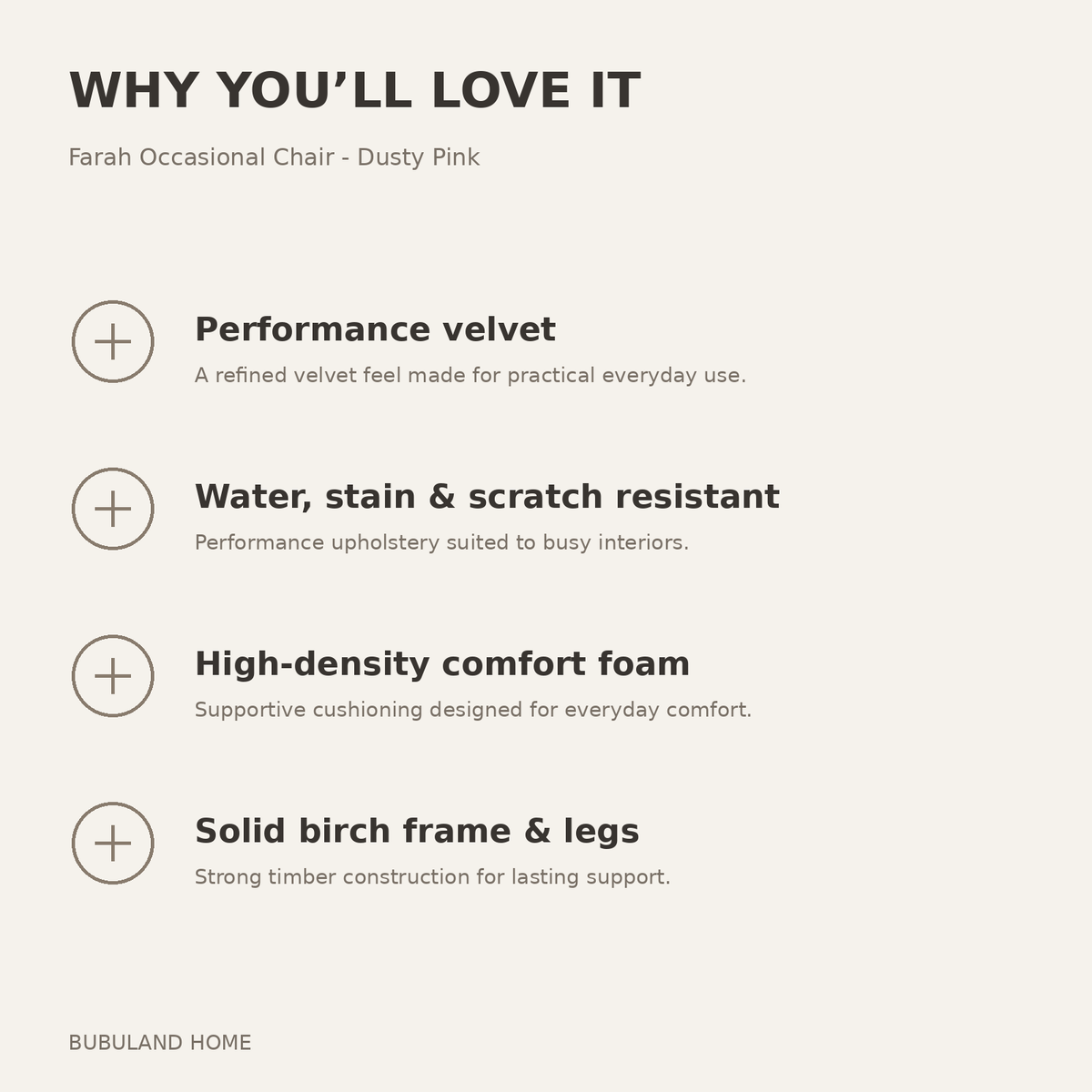 Why you'll love the Farah Occasional Chair - Dusty Pink