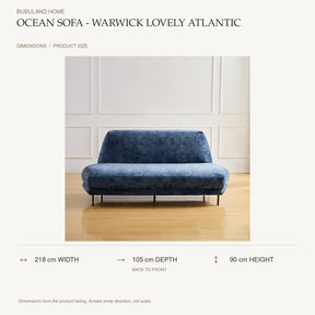 Ocean Sofa - Warwick Lovely Atlantic dimensions: 218 cm width, 105 cm depth, 90 cm height; depth is measured back to front