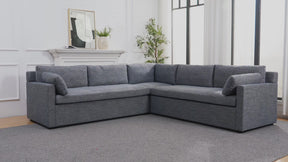 Hamilton L-Shaped Modular Sofa in Navy and Grey Weave