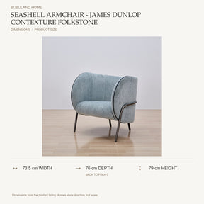 Seashell Armchair - James Dunlop Contexture Folkstone dimensions: 73.5 cm width, 76 cm depth, 79 cm height; depth is measured back to front