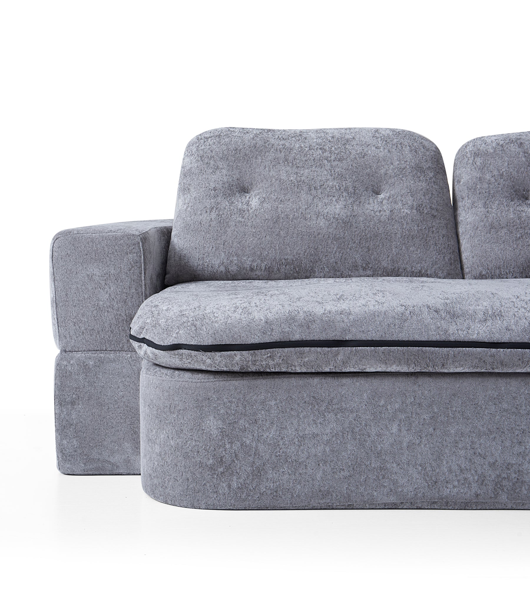 Loop Convertible Sofa Bed - Textured Fabric - sofa Natural White Textured Fabric BUBULAND HOME
