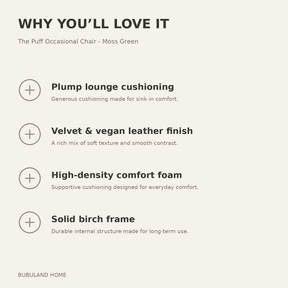 Why you'll love the The Puff Occasional Chair - Moss Green