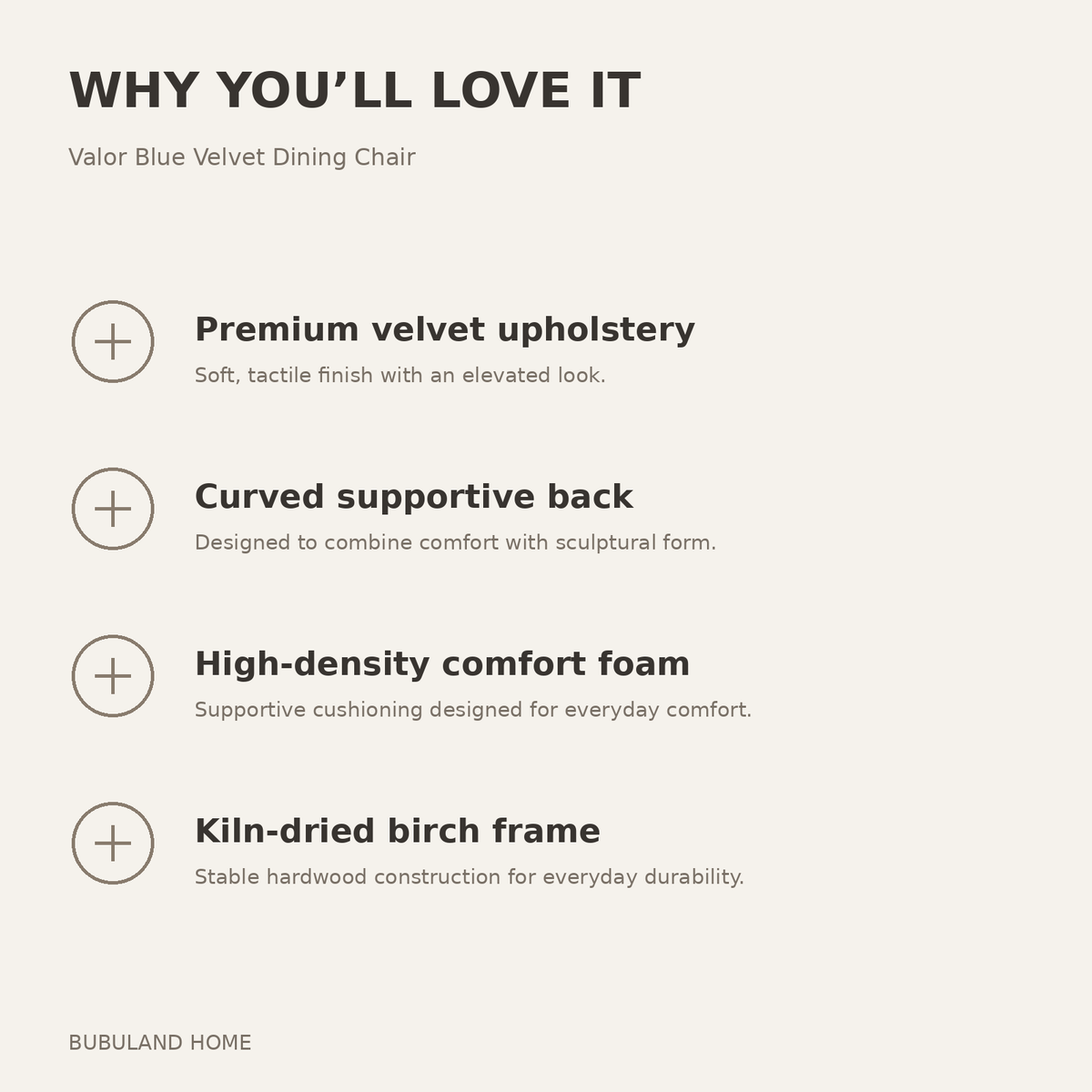 Why you'll love the Valor Blue Velvet Dining Chair