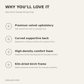 Why you'll love the Valor Burnt Orange Dining Chair