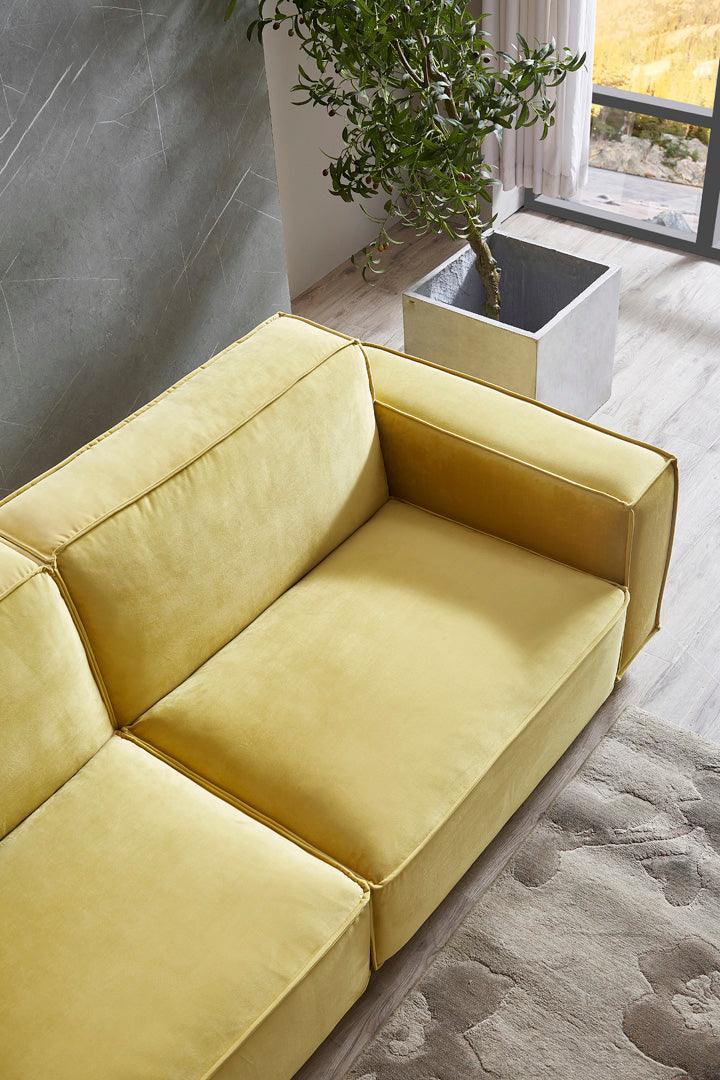 Tofu Velvet Armless Seat - Mustard Yellow - BUBULAND HOME