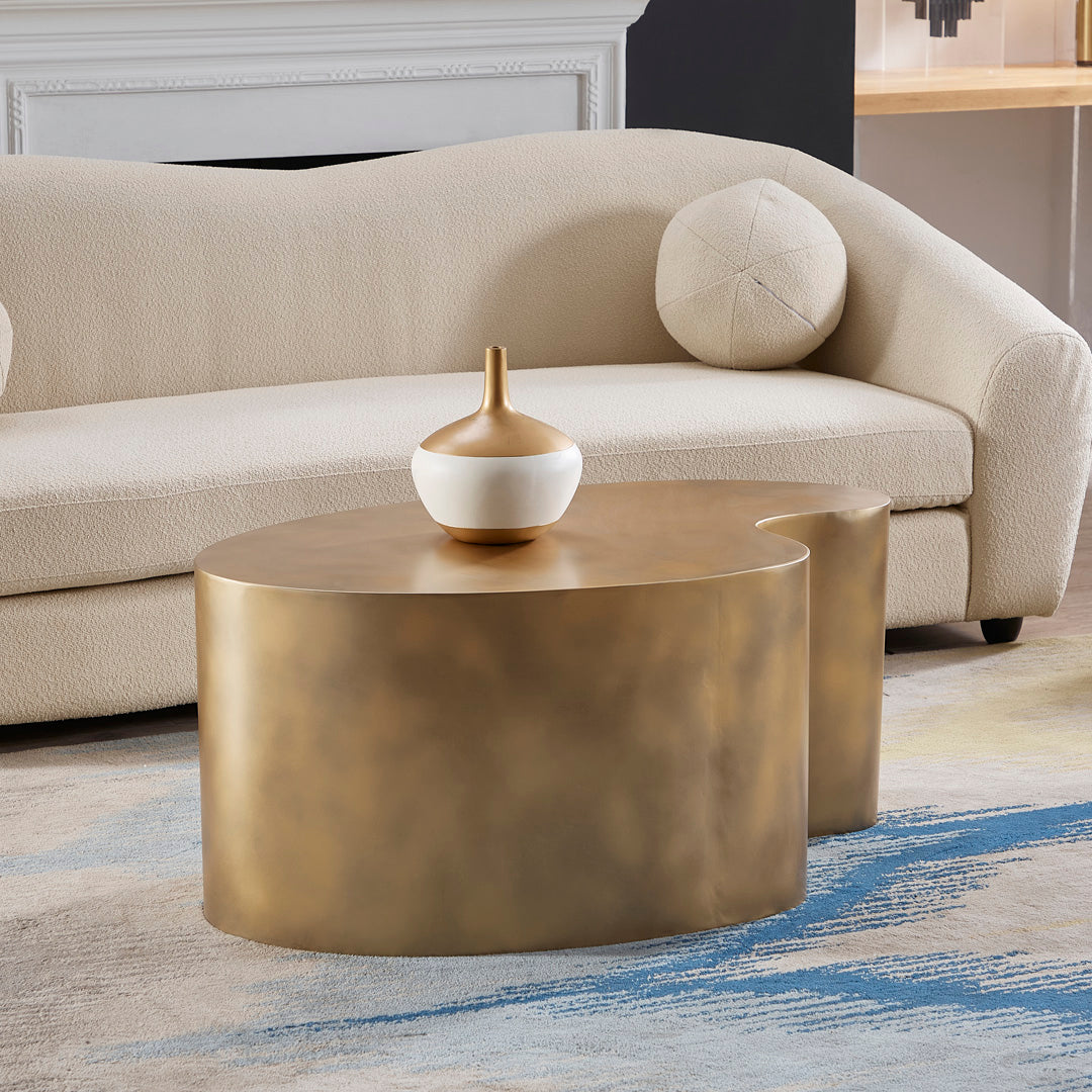 Golden Brass Coffee Table - BUBULAND HOME