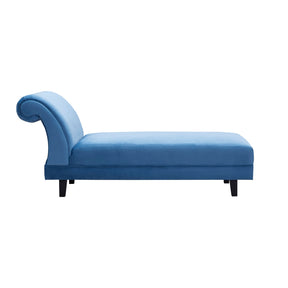 Delatite Velvet Daybed Chaise Lounge - Blue - BUBULAND HOME