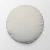 Luna Velvet & Linen Cushion | Chalk White Round - BUBULAND HOME