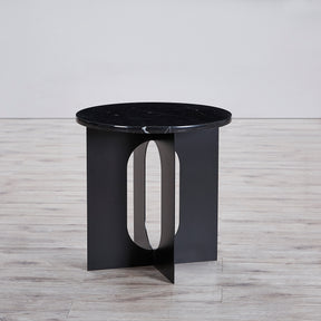 Black Marble and Metal Side Table - BUBULAND HOME