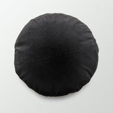 Luna Velvet & Linen Cushion | Black Round - BUBULAND HOME