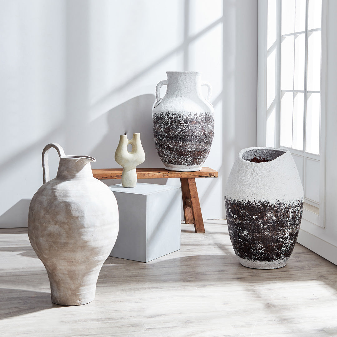 Circular Series Ceramic Vase - Ivory B - BUBULAND HOME