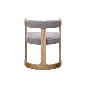 Kelly Hardwood & Boucle Dining Chair - Natural & Dove Grey - BUBULAND HOME