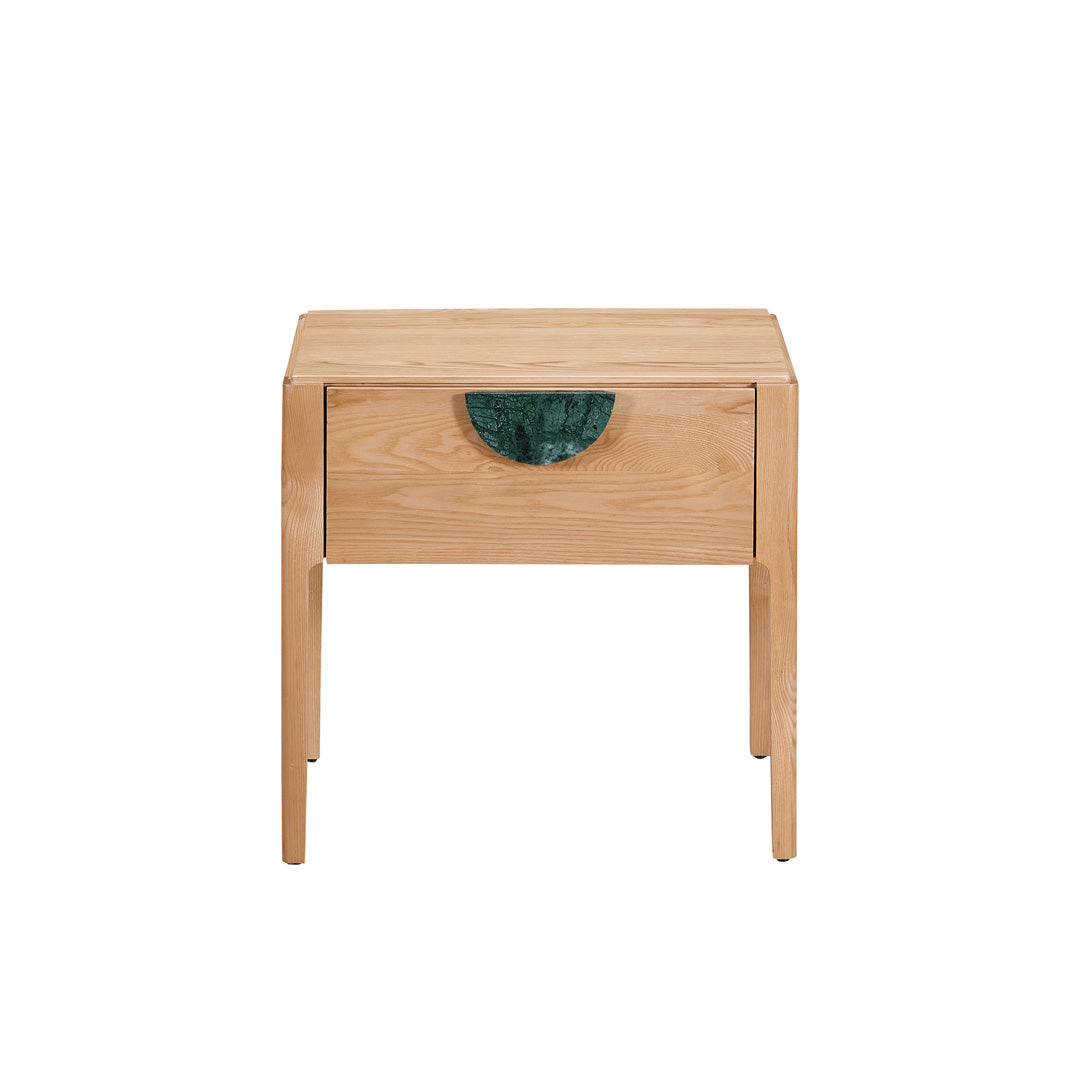 Craft Hardwood & Marble Side Table - Natural | Customisable Marble Handle - BUBULAND HOME