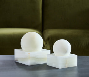 Pearl White Marble Sculptural Decor - Small & Large Size - BUBULAND HOME