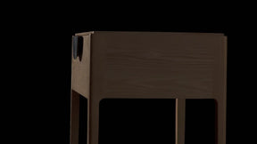 Craft Hardwood & Marble Side Table - Black | Customisable Marble Handle