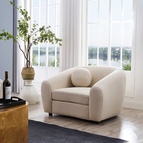 Louis Boucle Occasional Chair - Natural White - BUBULAND HOME
