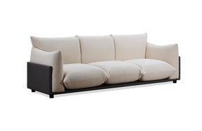 The Puff 3 Seater Boucle Sofa - Natural White - BUBULAND HOME